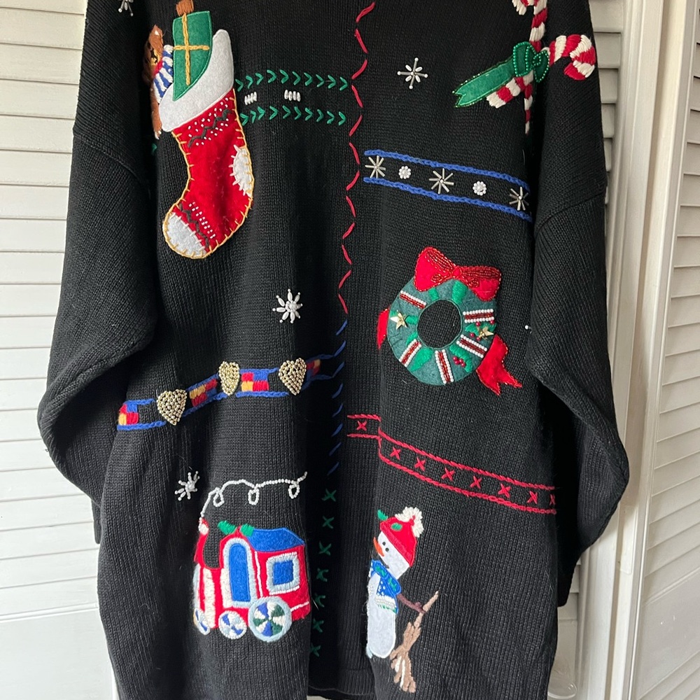 Victoria Jones Woman Black Festive Sweater